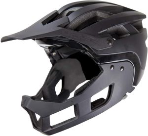 Demon United FR Link System Mountain Bike Helmet Full face with Removable Chin Guard- Includes Head Cinch Adjuster and Padded Cheek Fit Kit