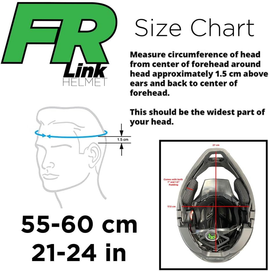 Link Freeride Bicycle helmet size chart